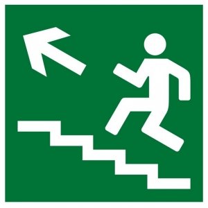 Знак Е 16 - Направление к эвакуационному выходу по лестнице вверх {price}