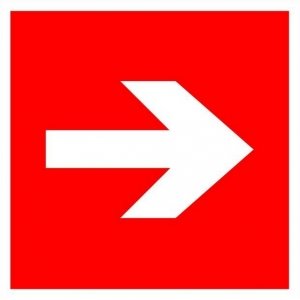 Знак F 01-01 - Направление к эвакуационному выходу по лестнице вверх {price}